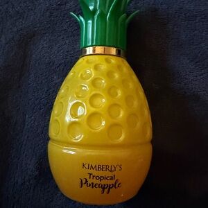 Kimberly's Tropical Pineapple Ceramic Bottle - Yellow & Green
